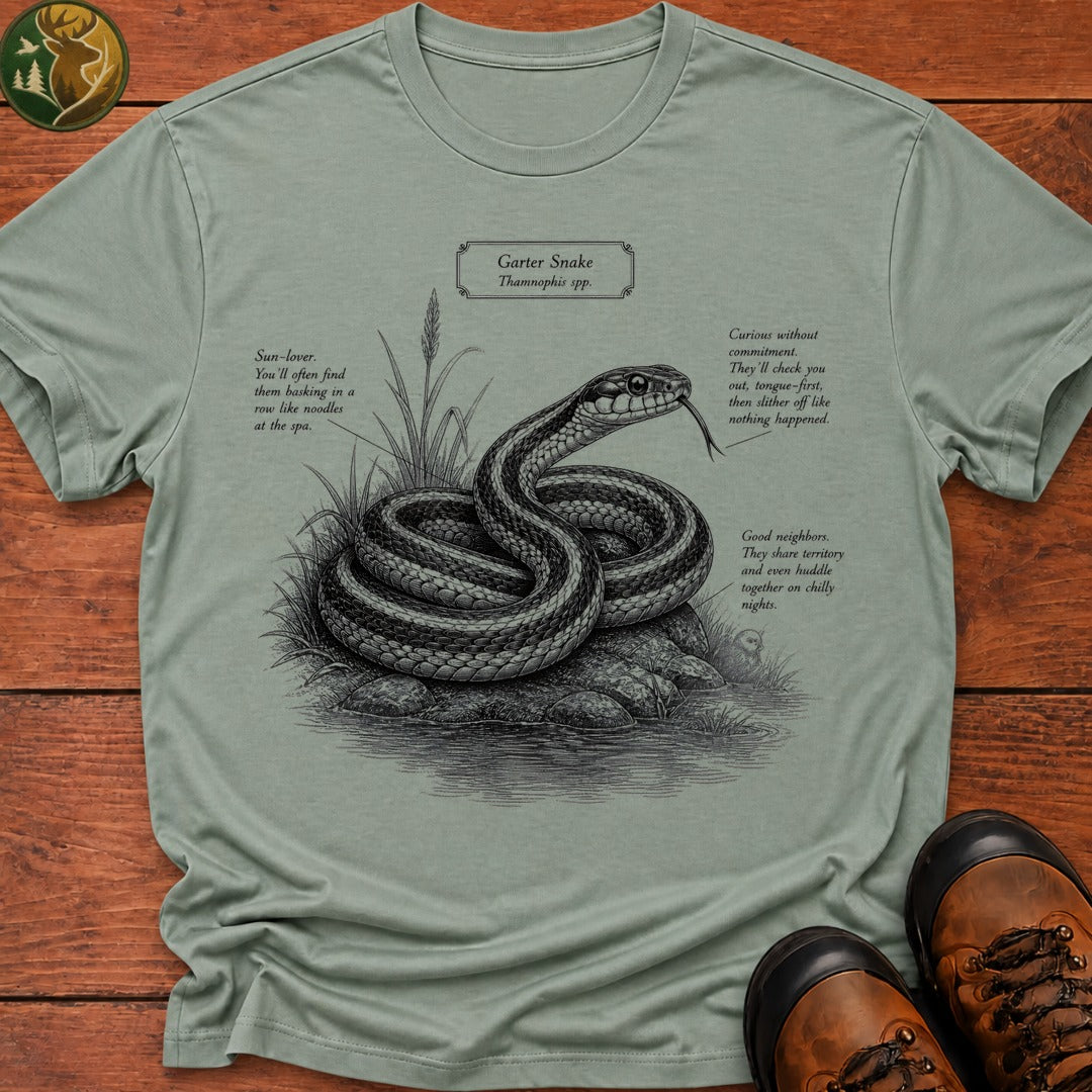 Garter Snake Field Guide T Shirt - Bay