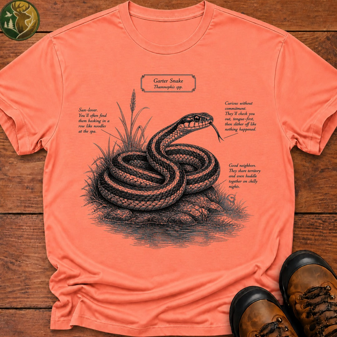 Garter Snake Field Guide T Shirt - Melon