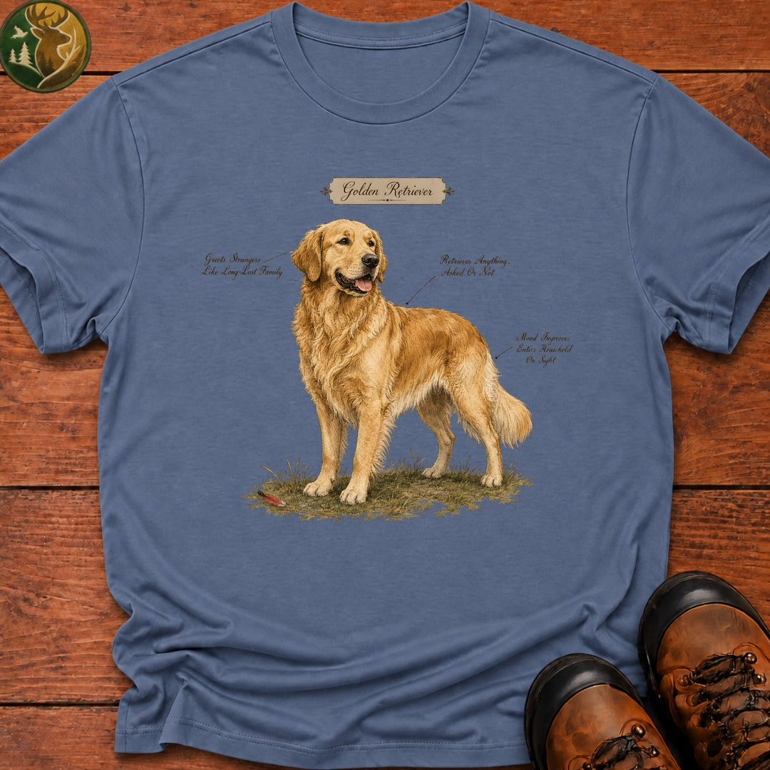 Golden Retriever T Shirt - Blue Jean