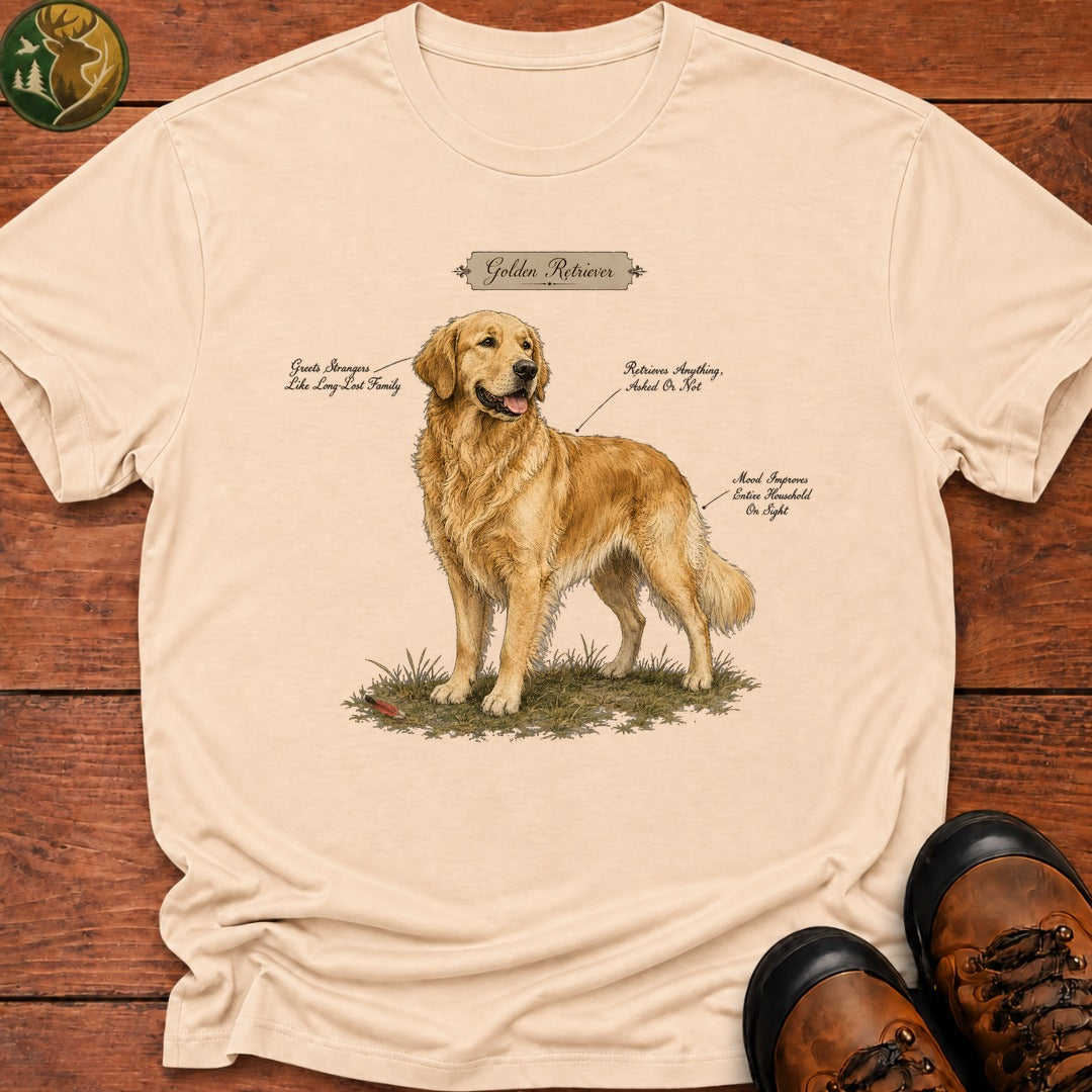 Golden Retriever T Shirt - Ivory