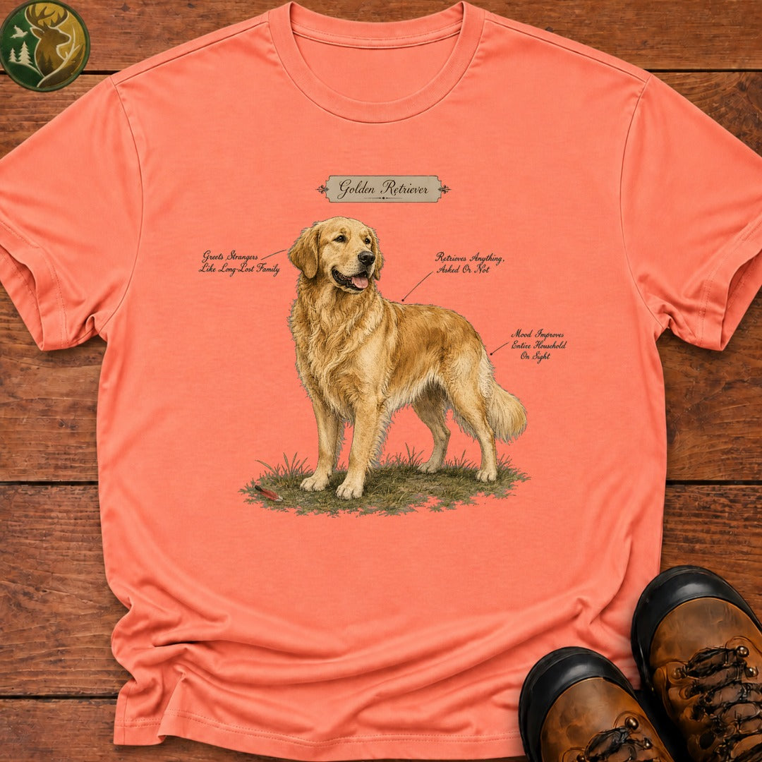 Golden Retriever T Shirt - Melon