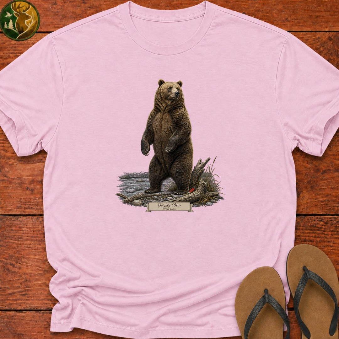 Grizzly Bear Kids T-Shirt - Light Pink