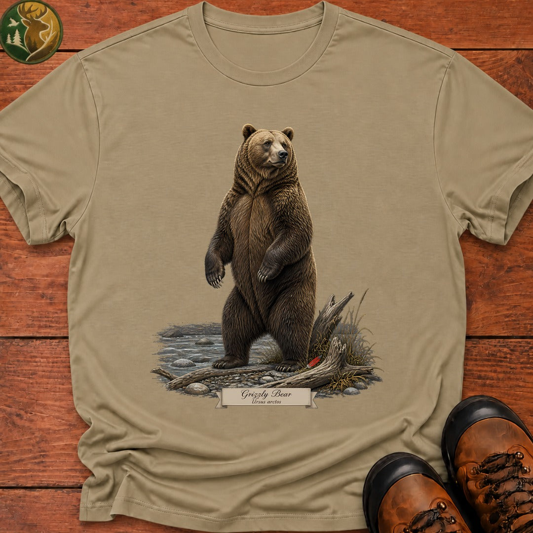 Grizzly Bear T Shirt - Khaki
