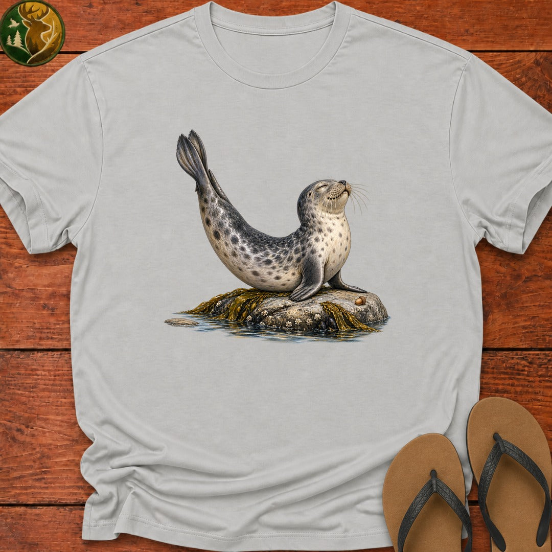 Harbor Seal Banana Pose Kids T-Shirt - Ash