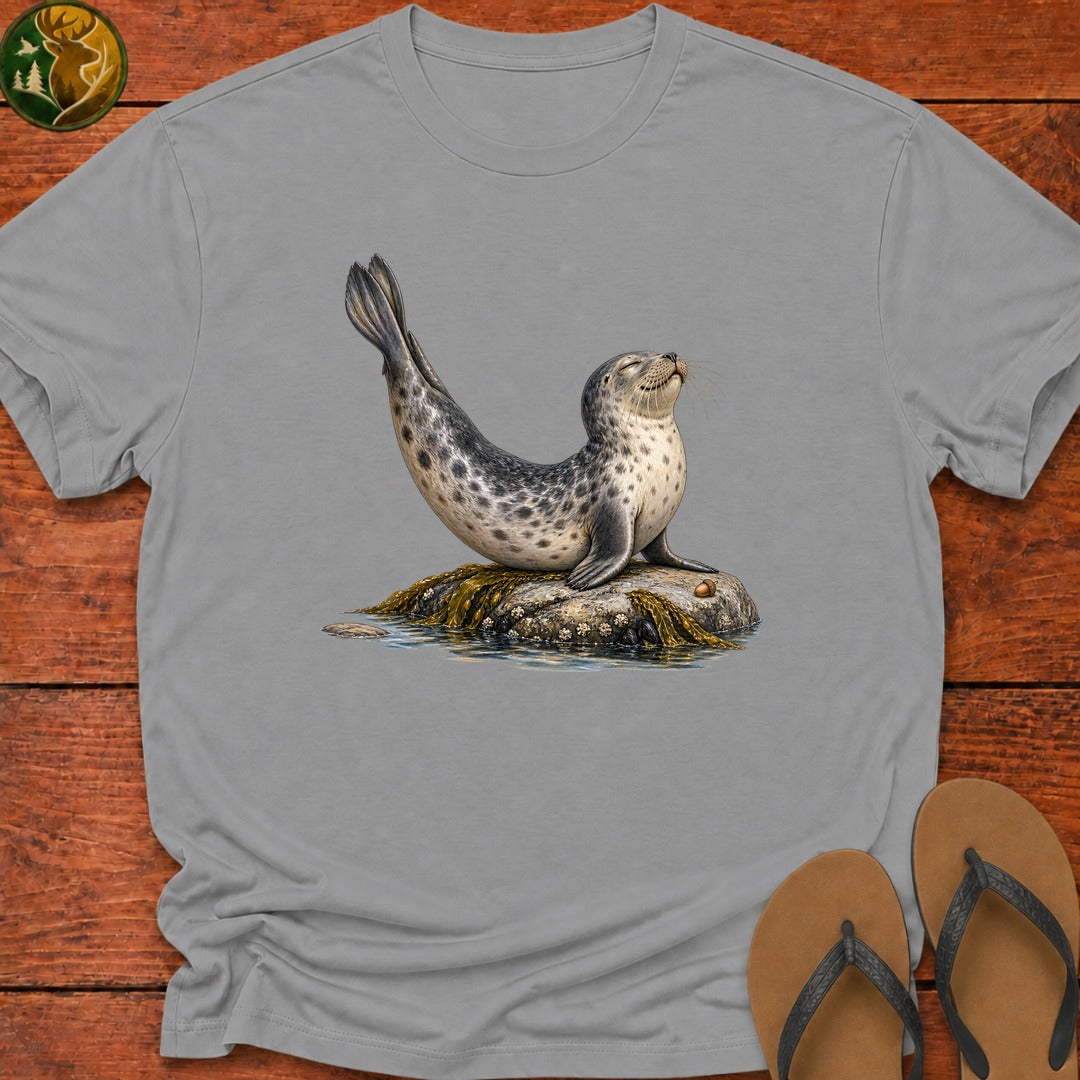 Harbor Seal Banana Pose Kids T-Shirt - Sport Grey
