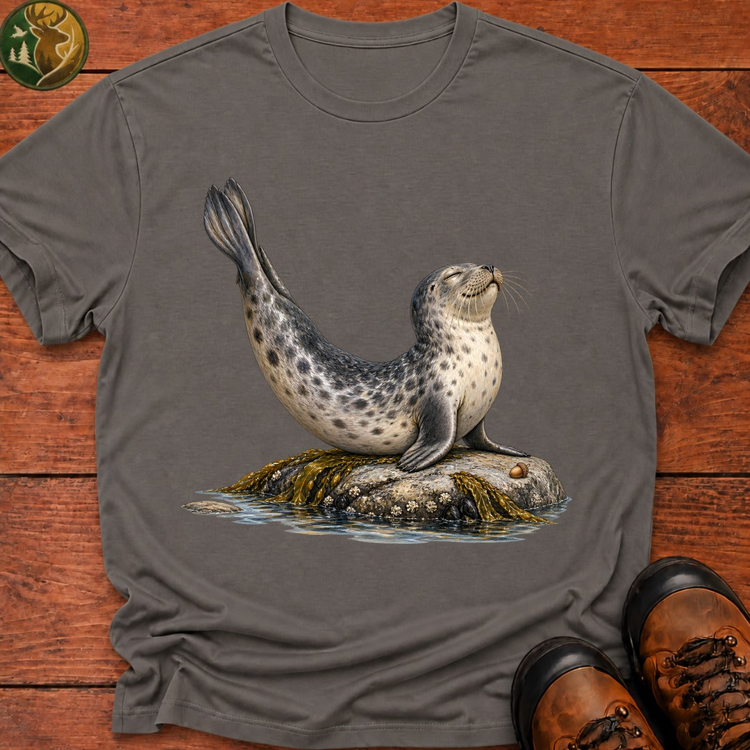 Harbor Seal Banana Pose T-Shirt - Grey