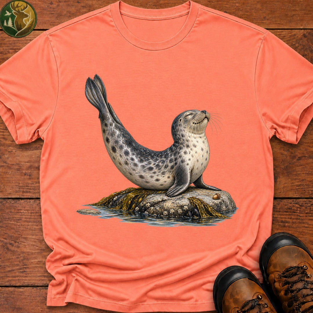 Harbor Seal Banana Pose T-Shirt - Melon