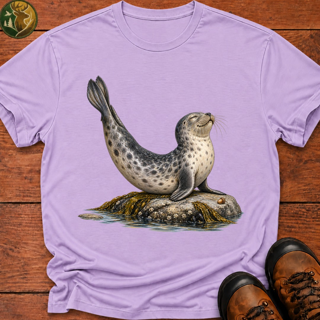 Harbor Seal Banana Pose T-Shirt - Orchid