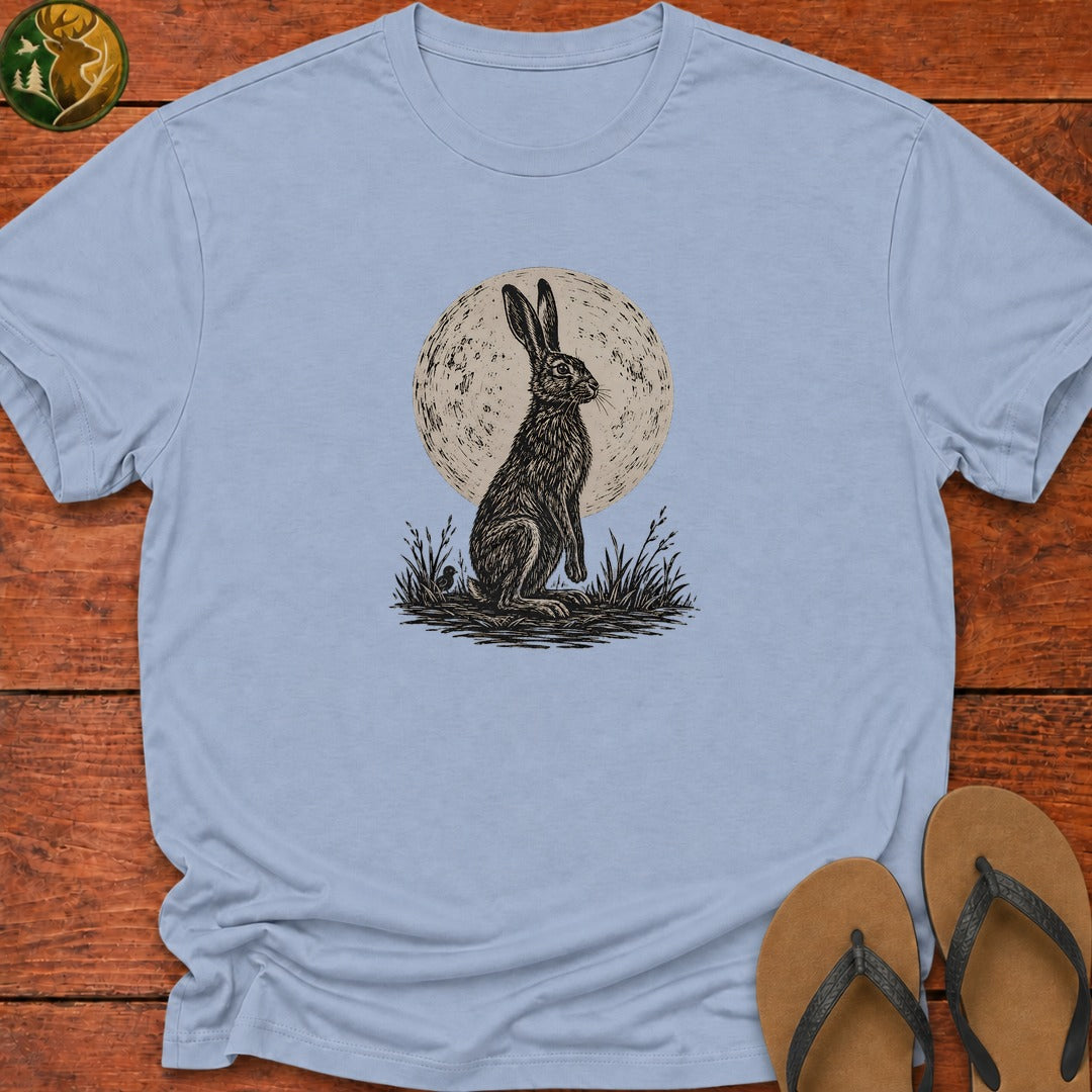 Hare And Moon Kids T-Shirt - Light Blue
