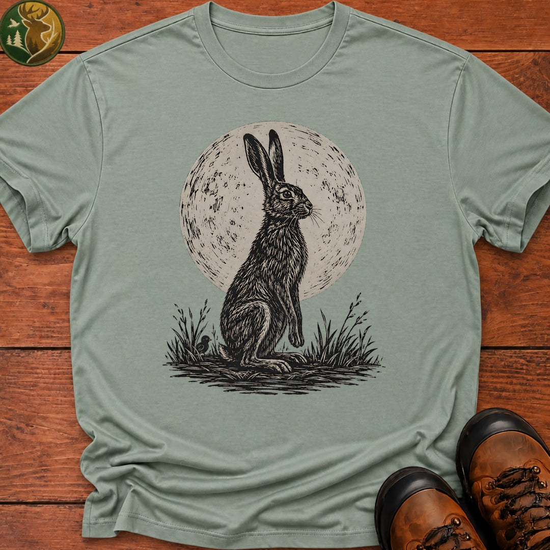 Hare And Moon T Shirt - Bay