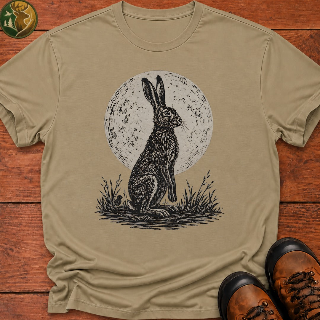 Hare And Moon T Shirt - Khaki