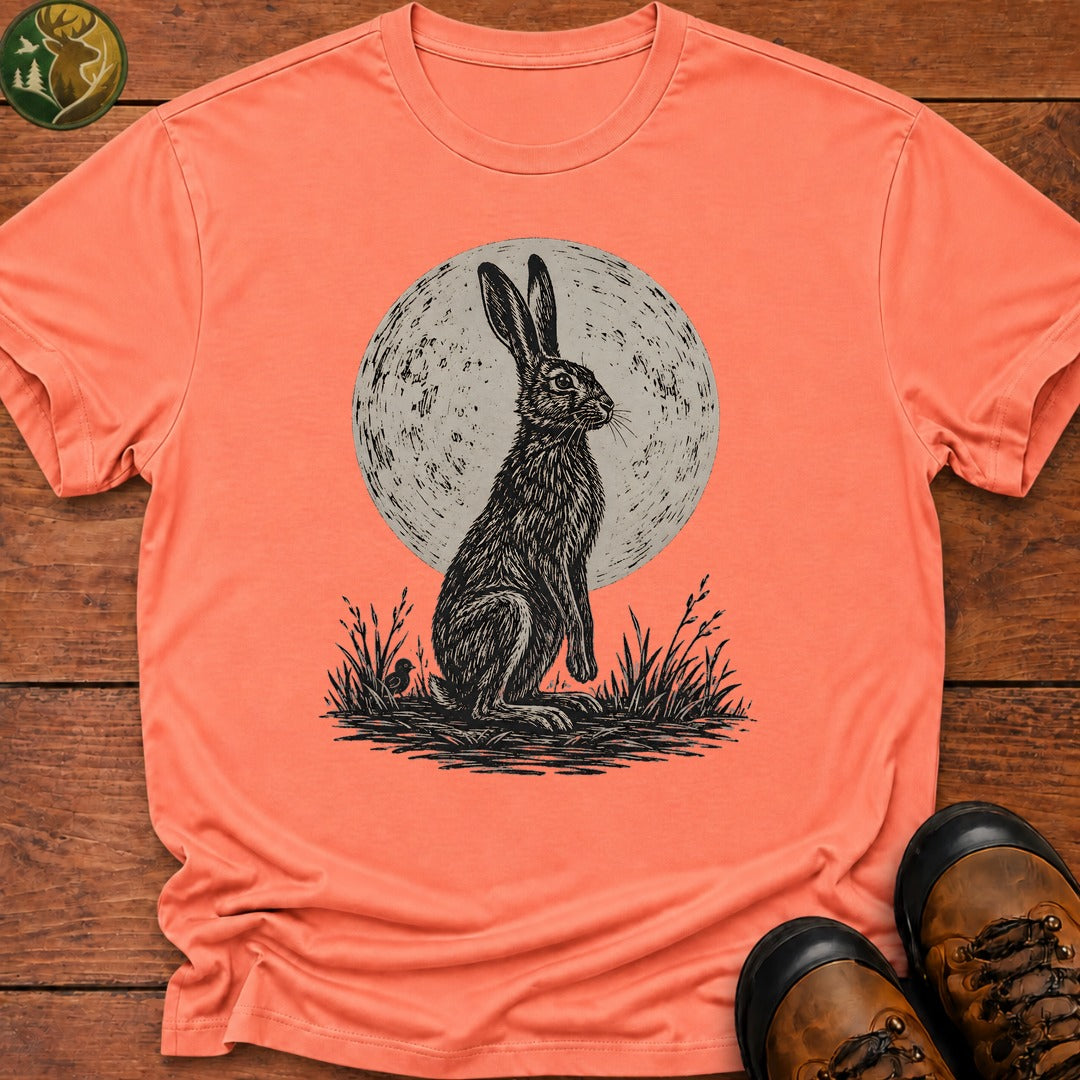 Hare And Moon T Shirt - Melon