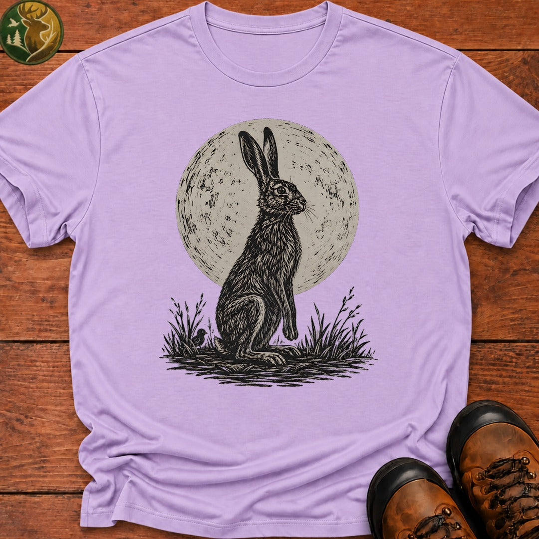 Hare And Moon T Shirt - Orchid