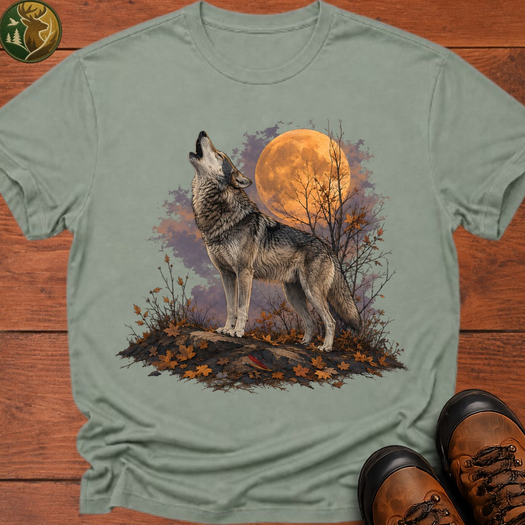 Howling Wolf Halloween T Shirt - Bay