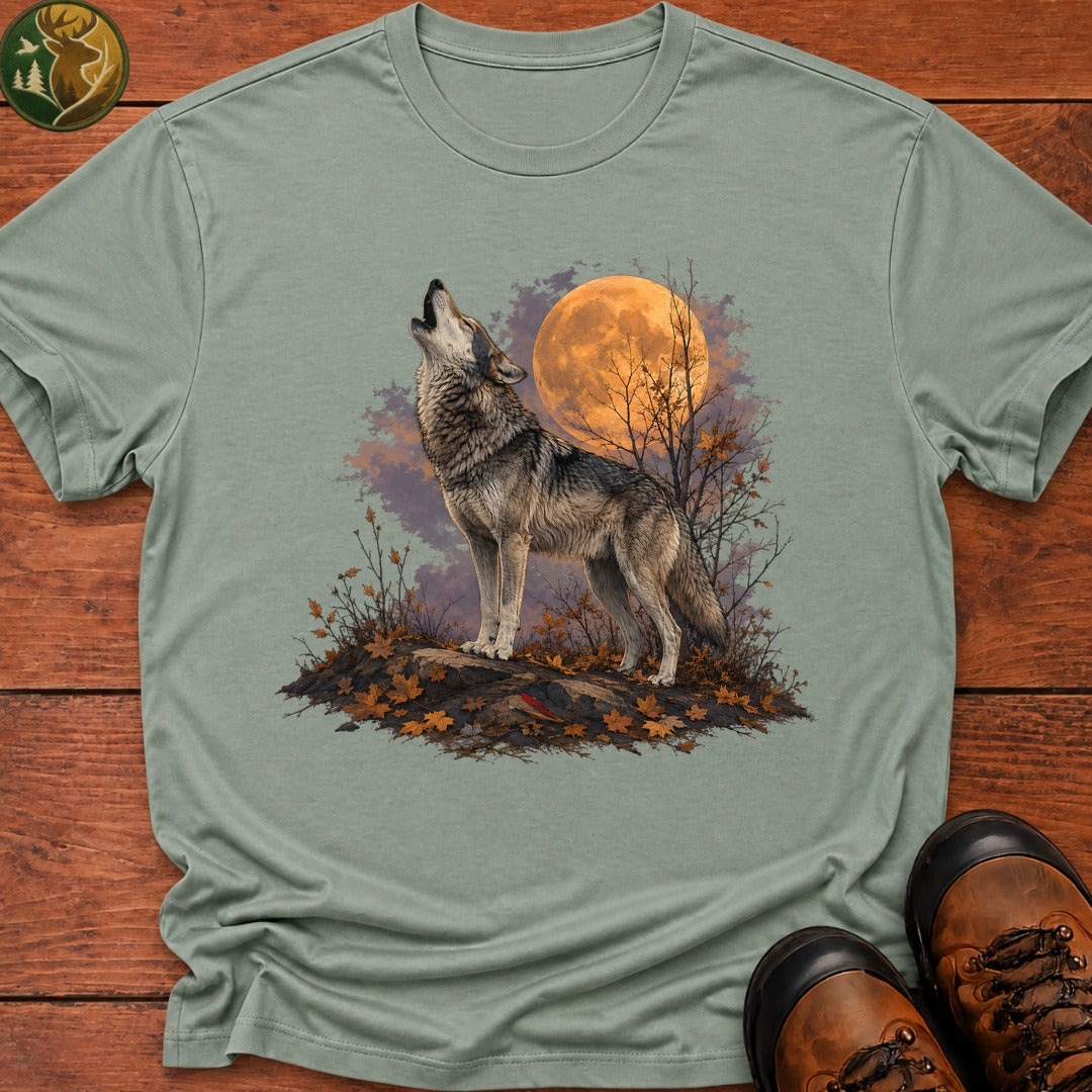 Howling Wolf Halloween T Shirt - Bay