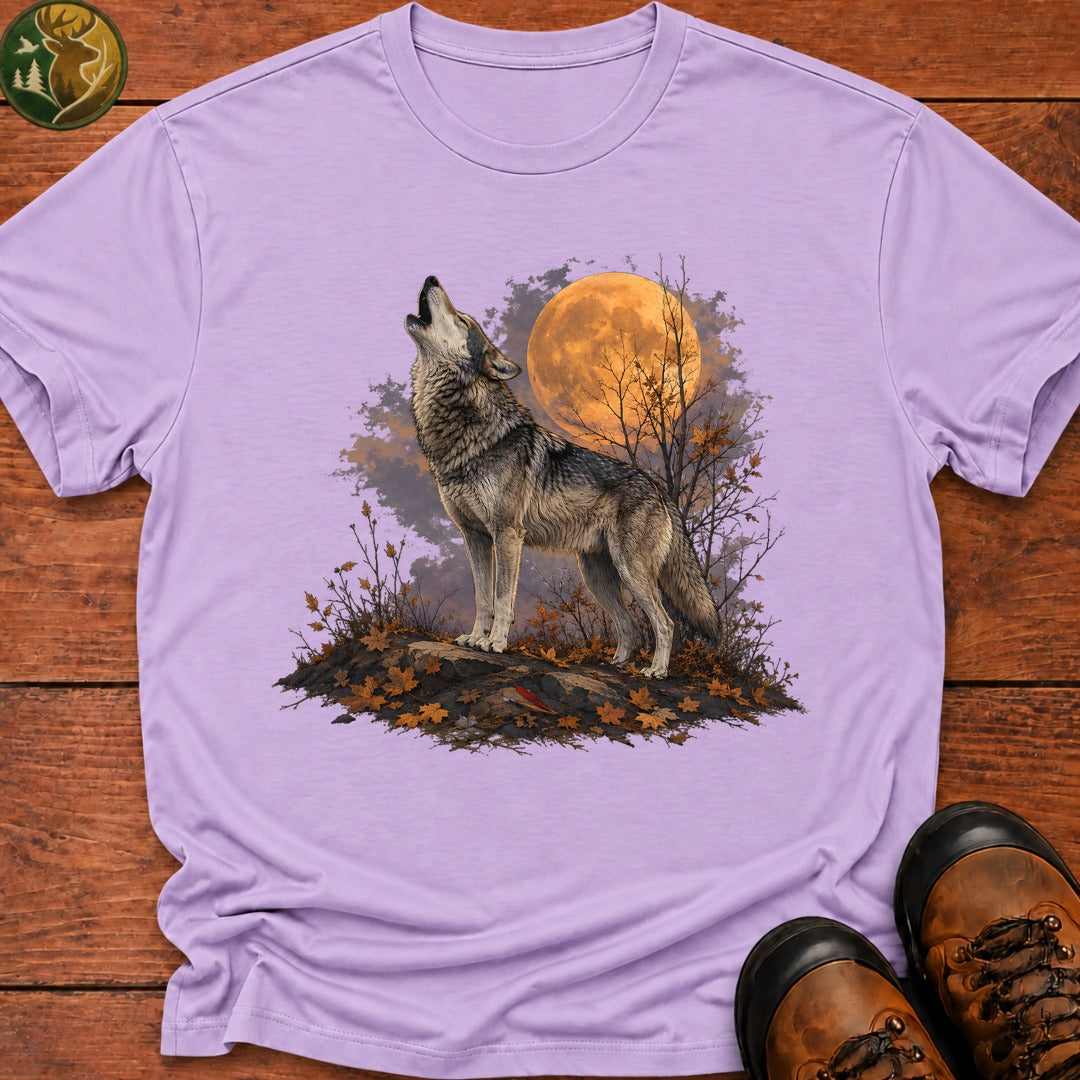 Howling Wolf Halloween T Shirt - Orchid