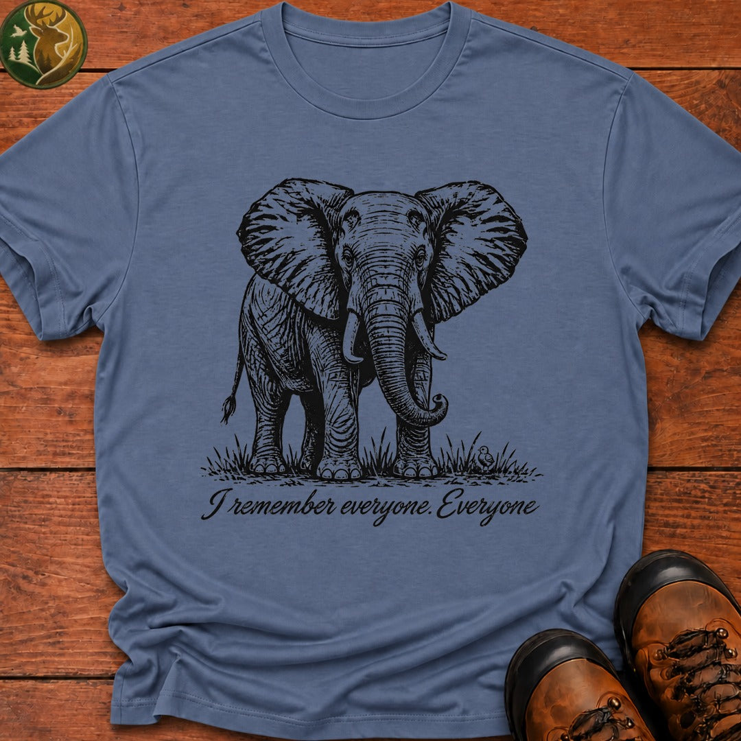 I Remember Everyone T Shirt - Blue Jean
