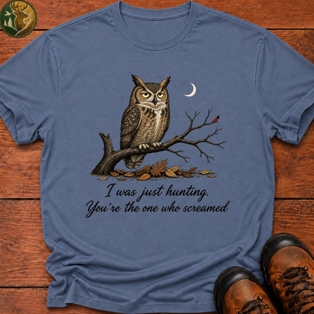 I Was Just Hunting T Shirt - Blue Jean