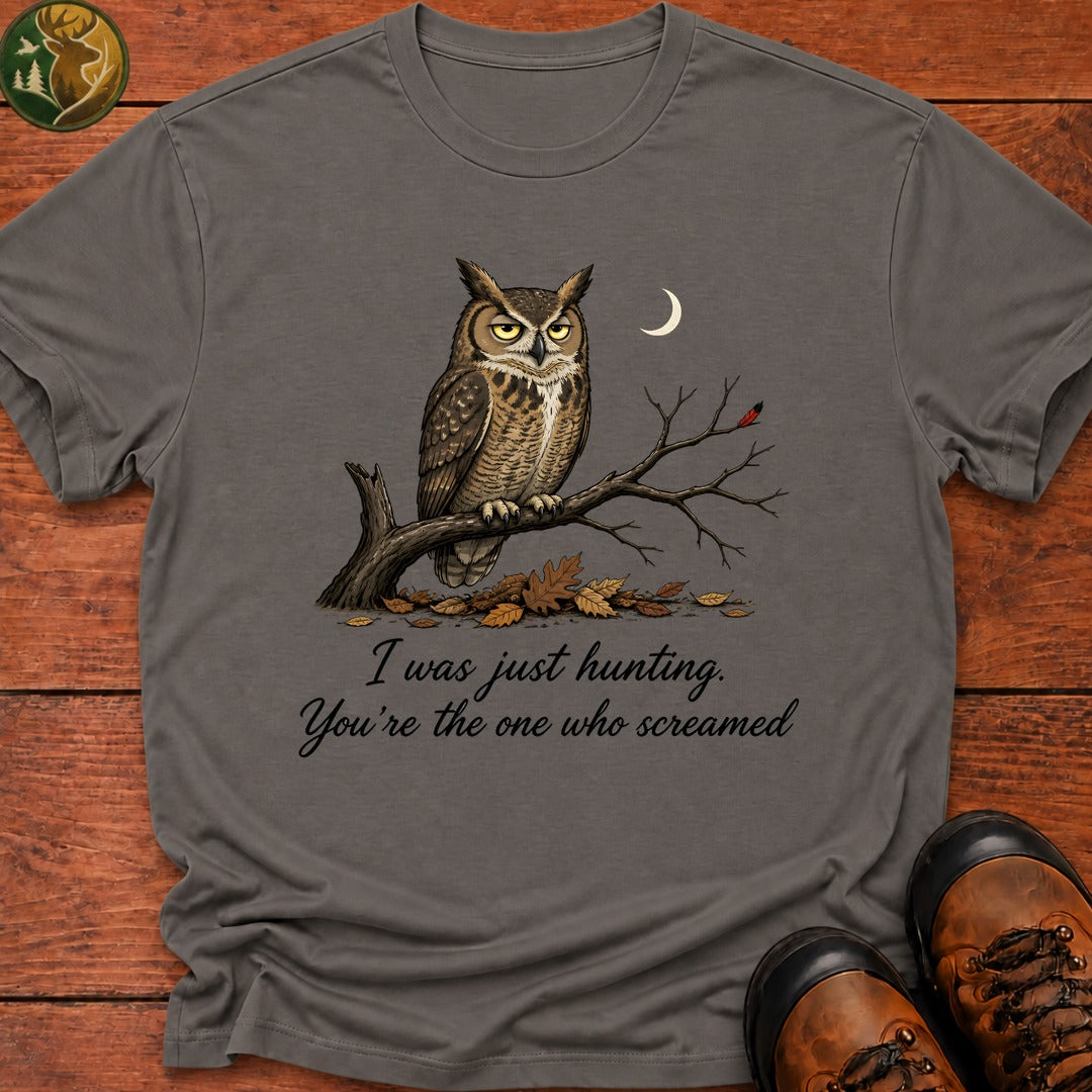 I Was Just Hunting T Shirt - Grey