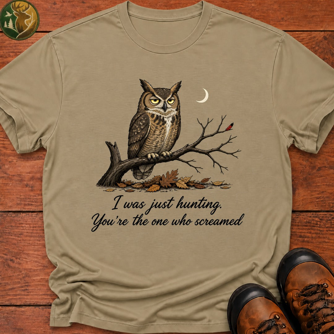 I Was Just Hunting T Shirt - Khaki