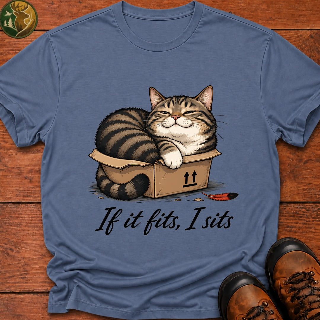 If It Fits I Sits T-Shirt - Blue Jean