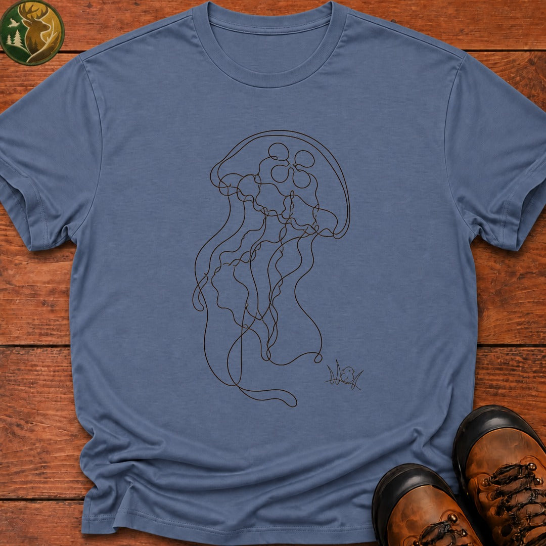 Jellyfish Doodle T-Shirt - Blue Jean