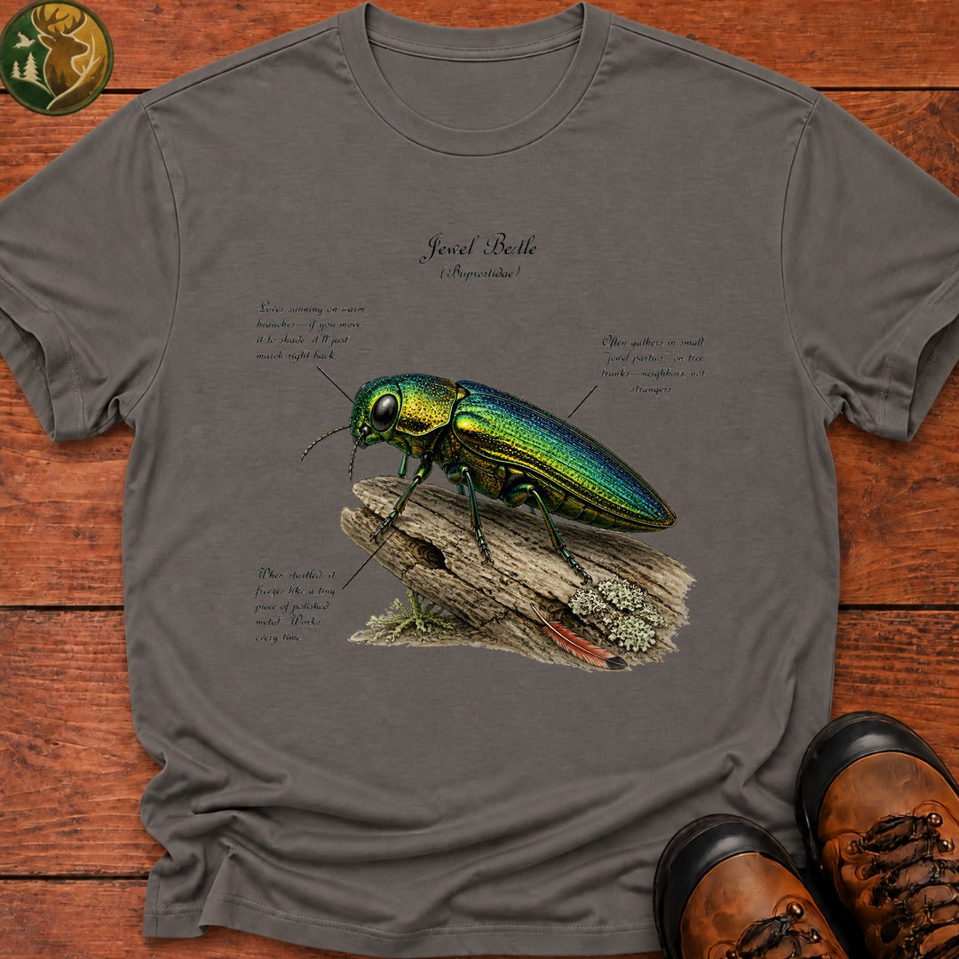 Jewel Beetle Field Guide T Shirt - Grey