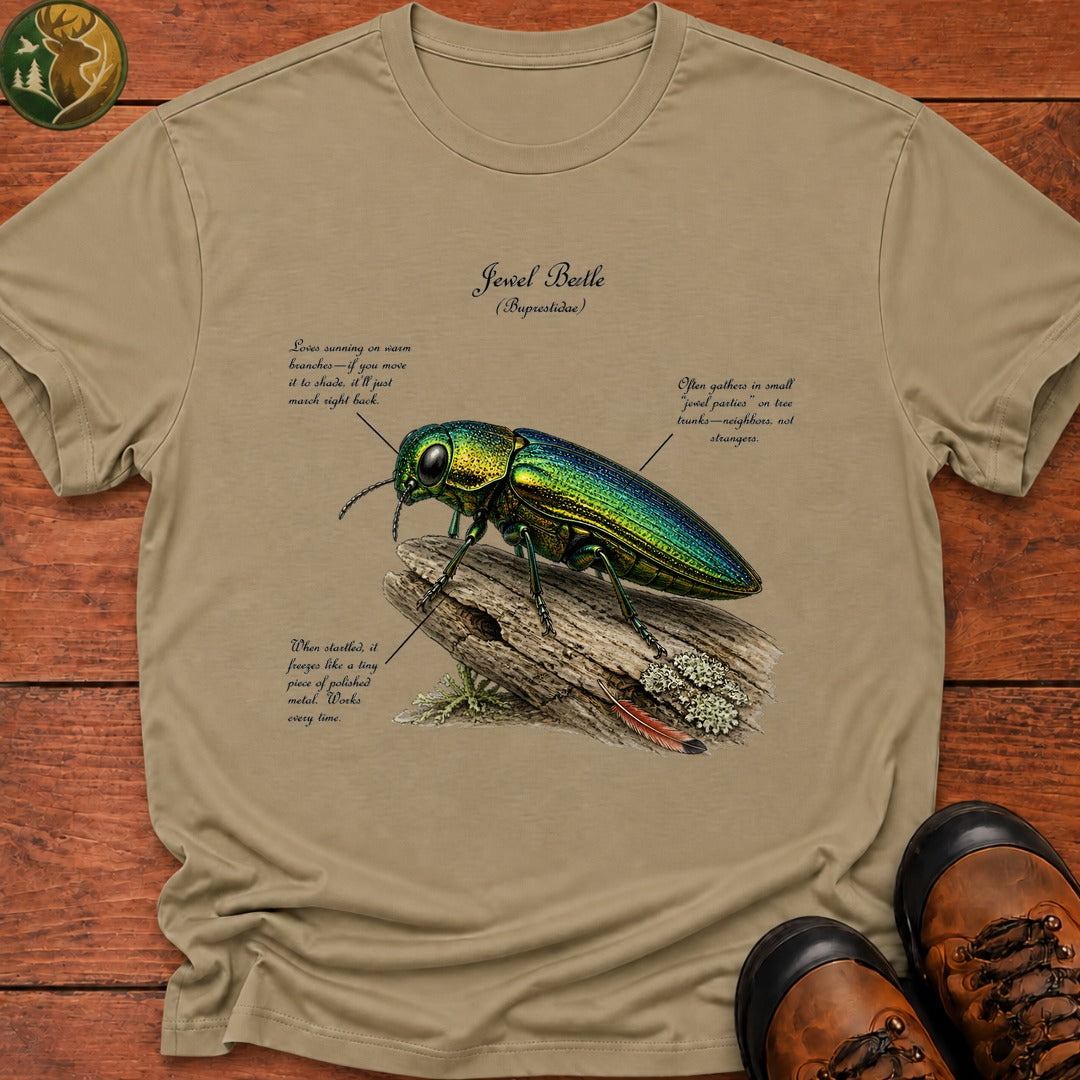 Jewel Beetle Field Guide T Shirt - Khaki
