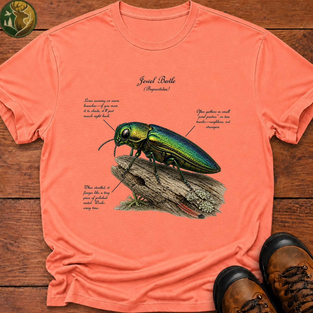 Jewel Beetle Field Guide T Shirt - Melon