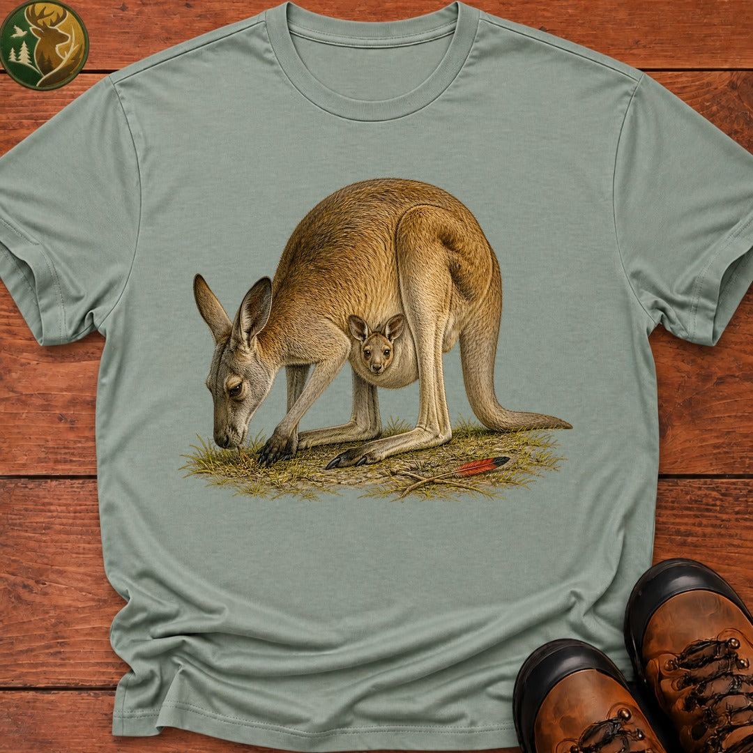 Kangaroo With Joey T Shirt - Bay