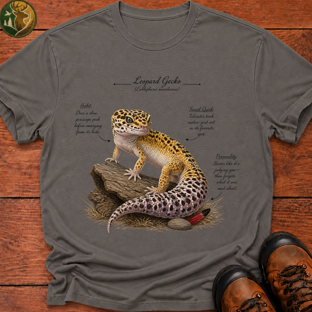 Leopard Gecko Field Guide T Shirt - Grey