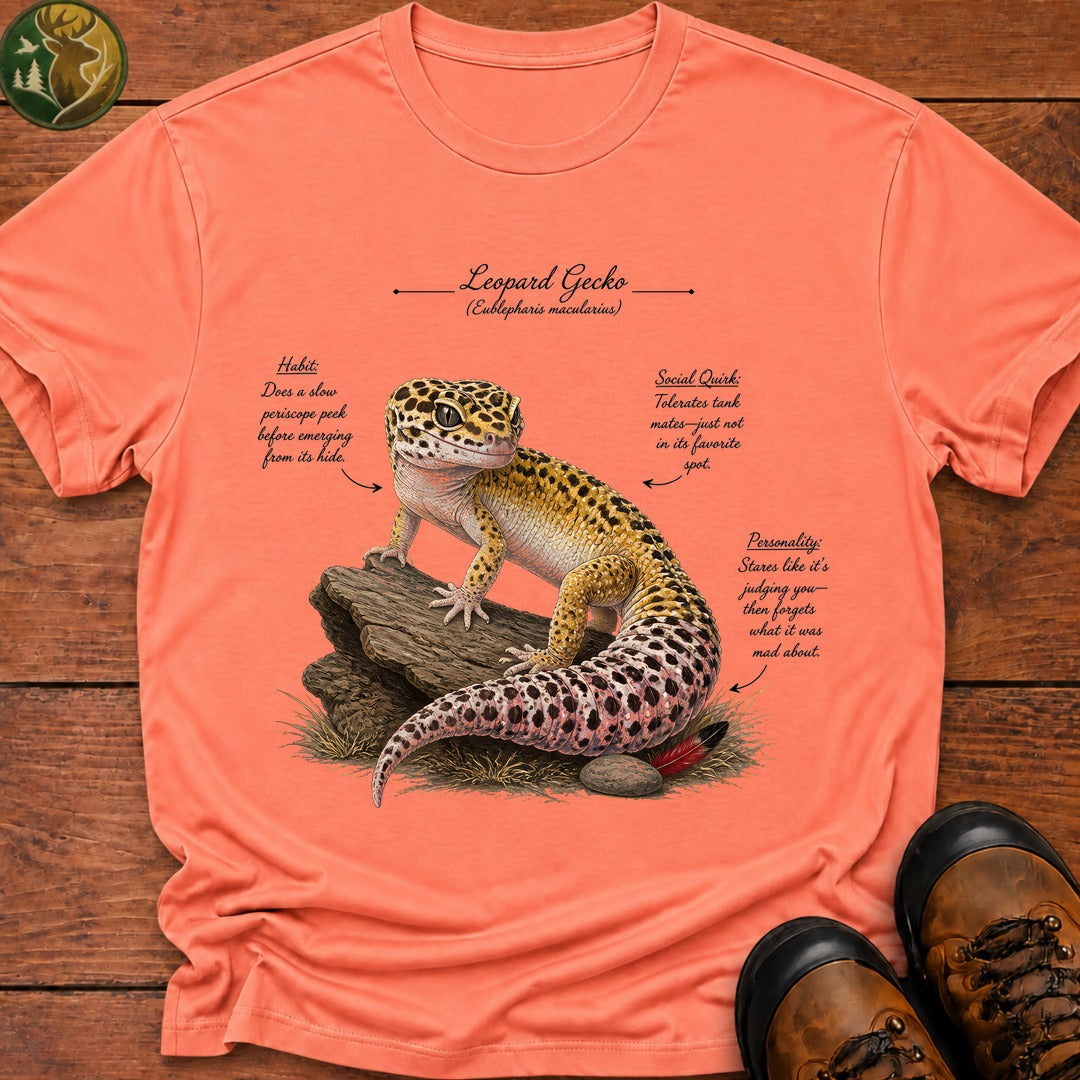Leopard Gecko Field Guide T Shirt - Melon