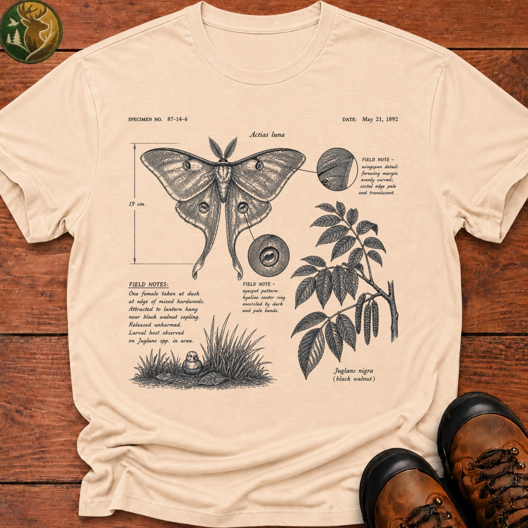 Luna Moth Field Notes T Shirt - Ivory