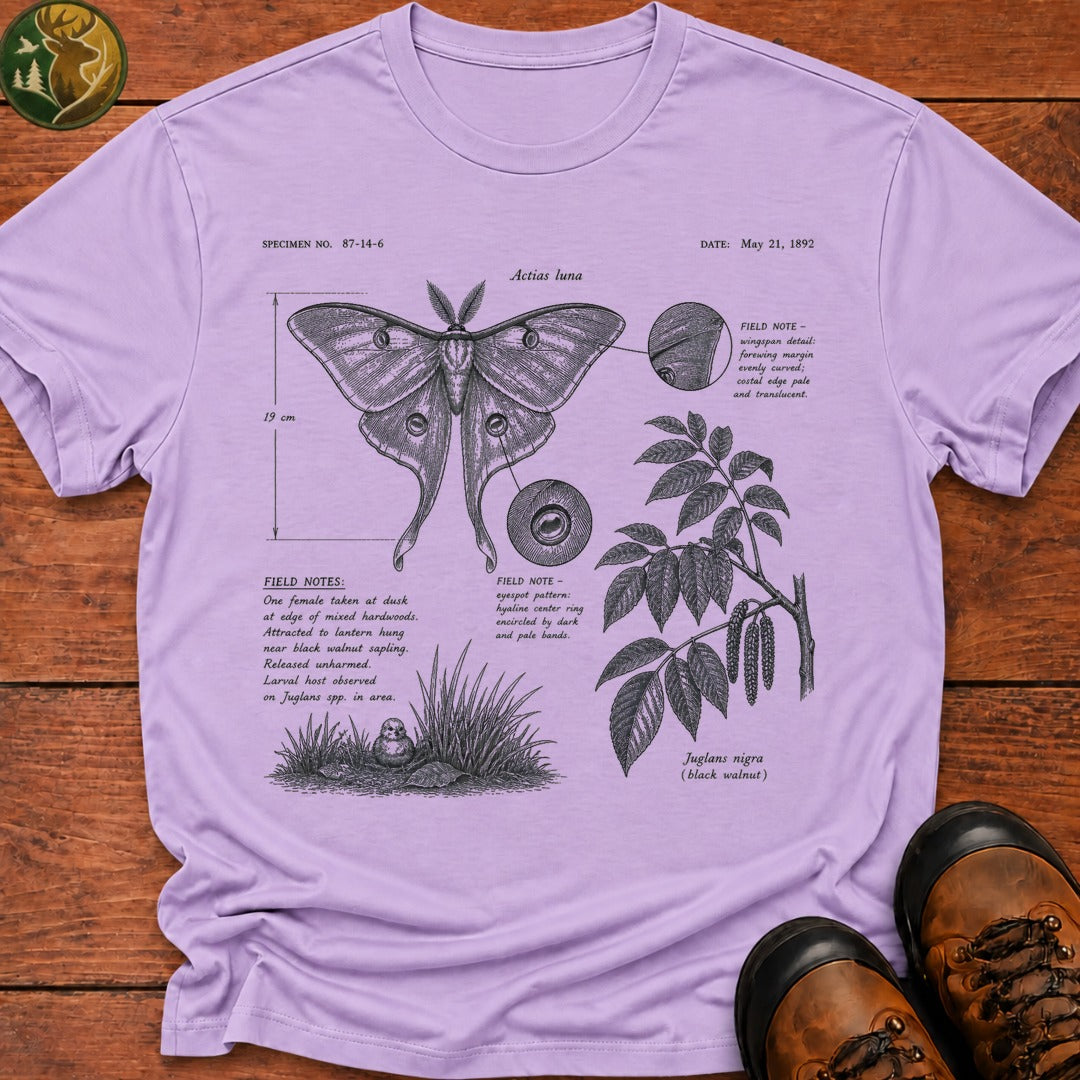 Luna Moth Field Notes T Shirt - Orchid