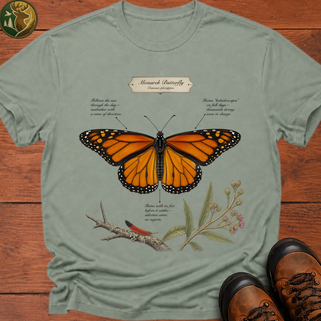 Monarch Butterfly Field Guide T Shirt - Bay