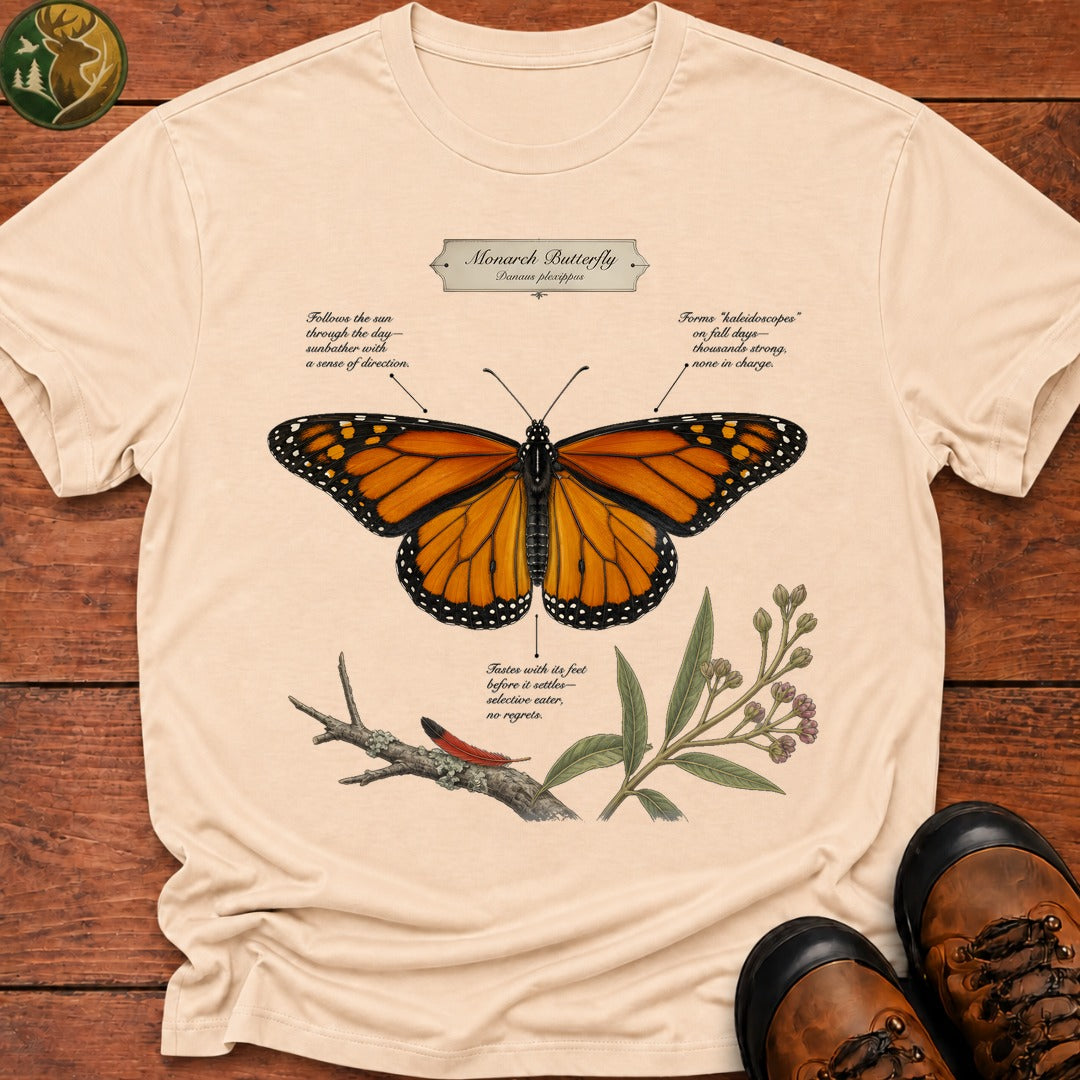 Monarch Butterfly Field Guide T Shirt - Ivory