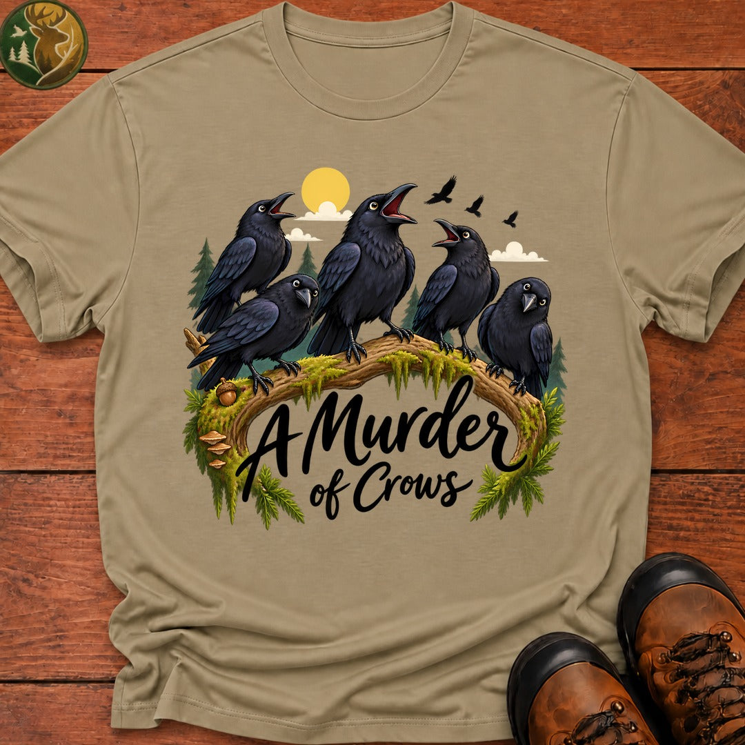 Murder Of Crows T-Shirt - Khaki