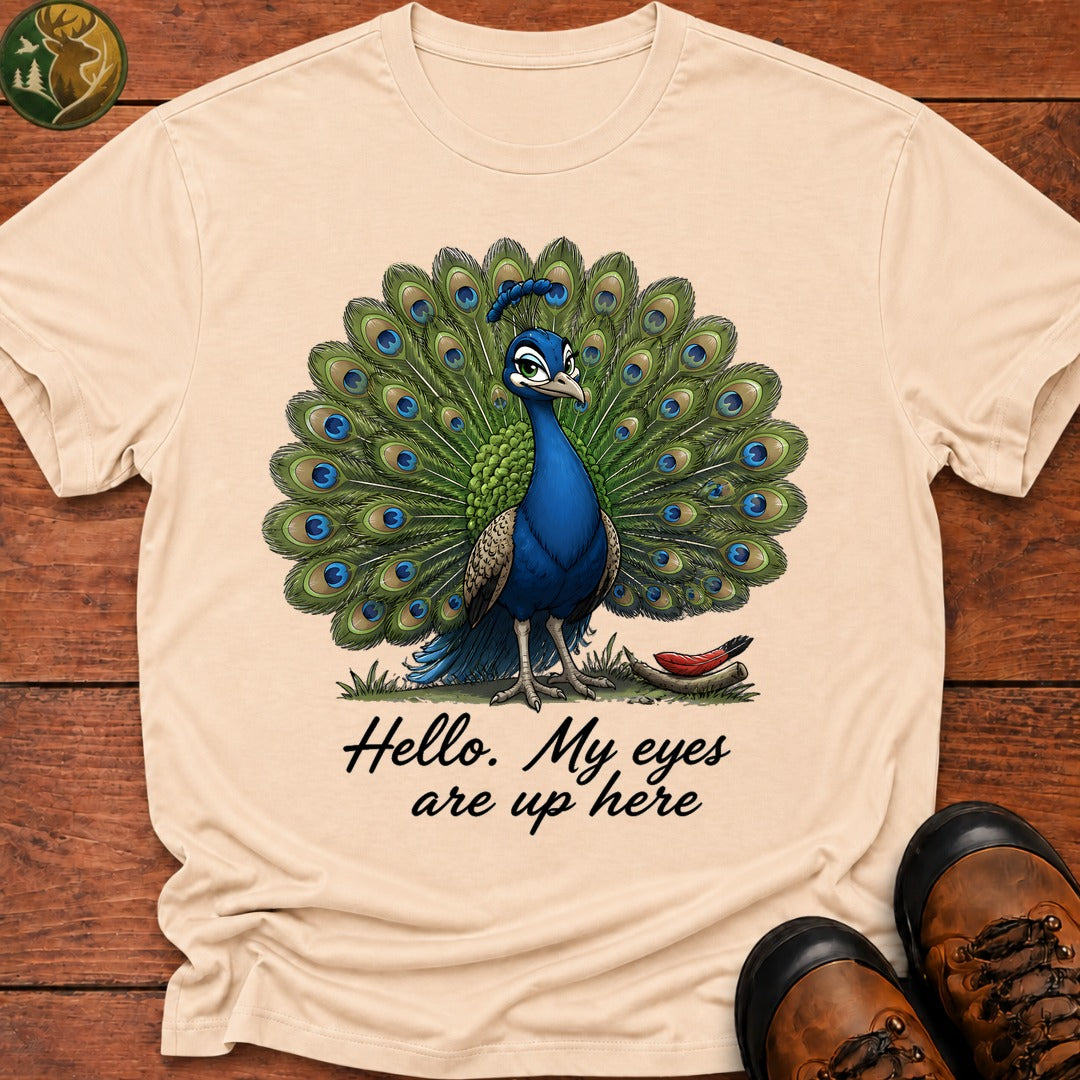 My Eyes Are Up Here T Shirt - Ivory