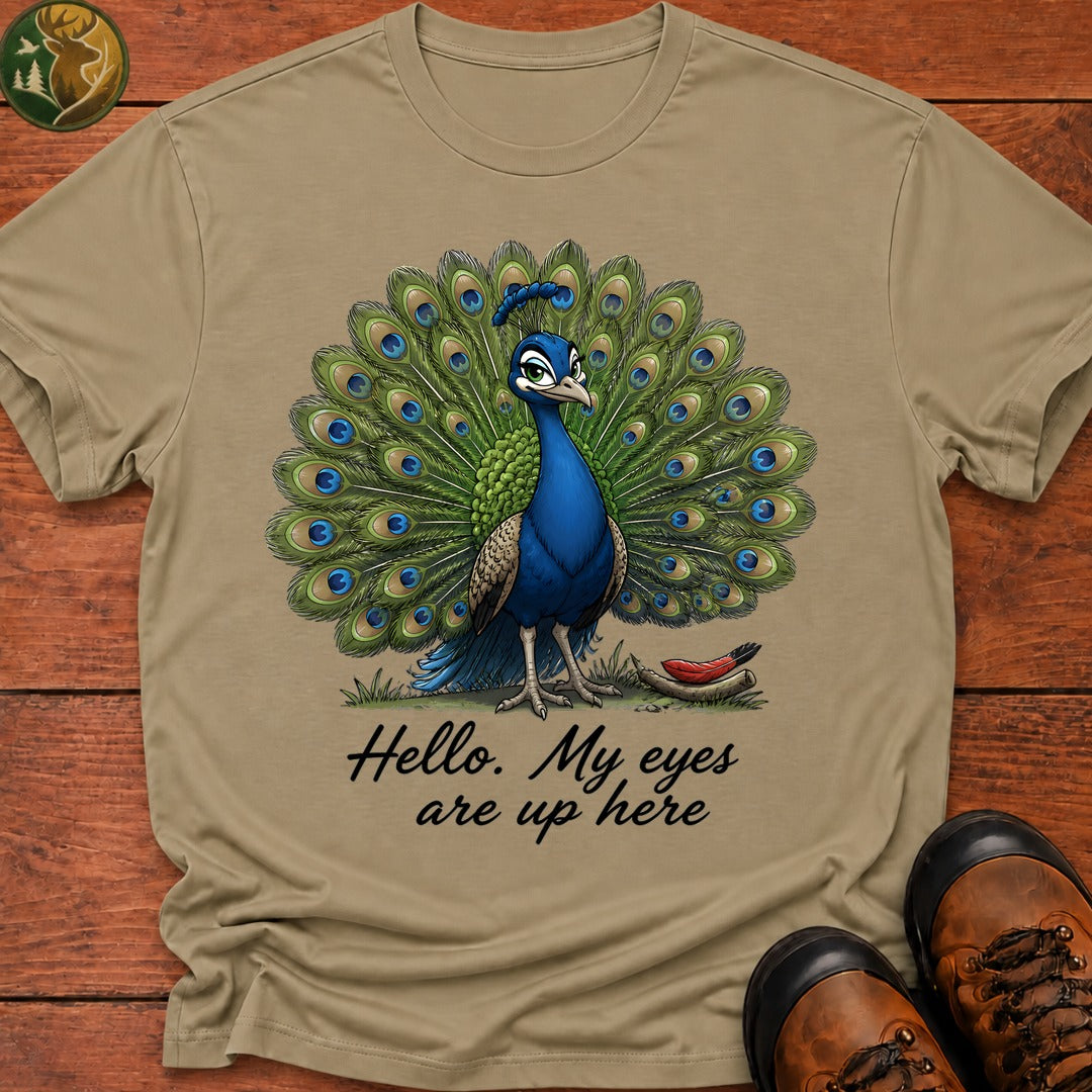 My Eyes Are Up Here T Shirt - Khaki