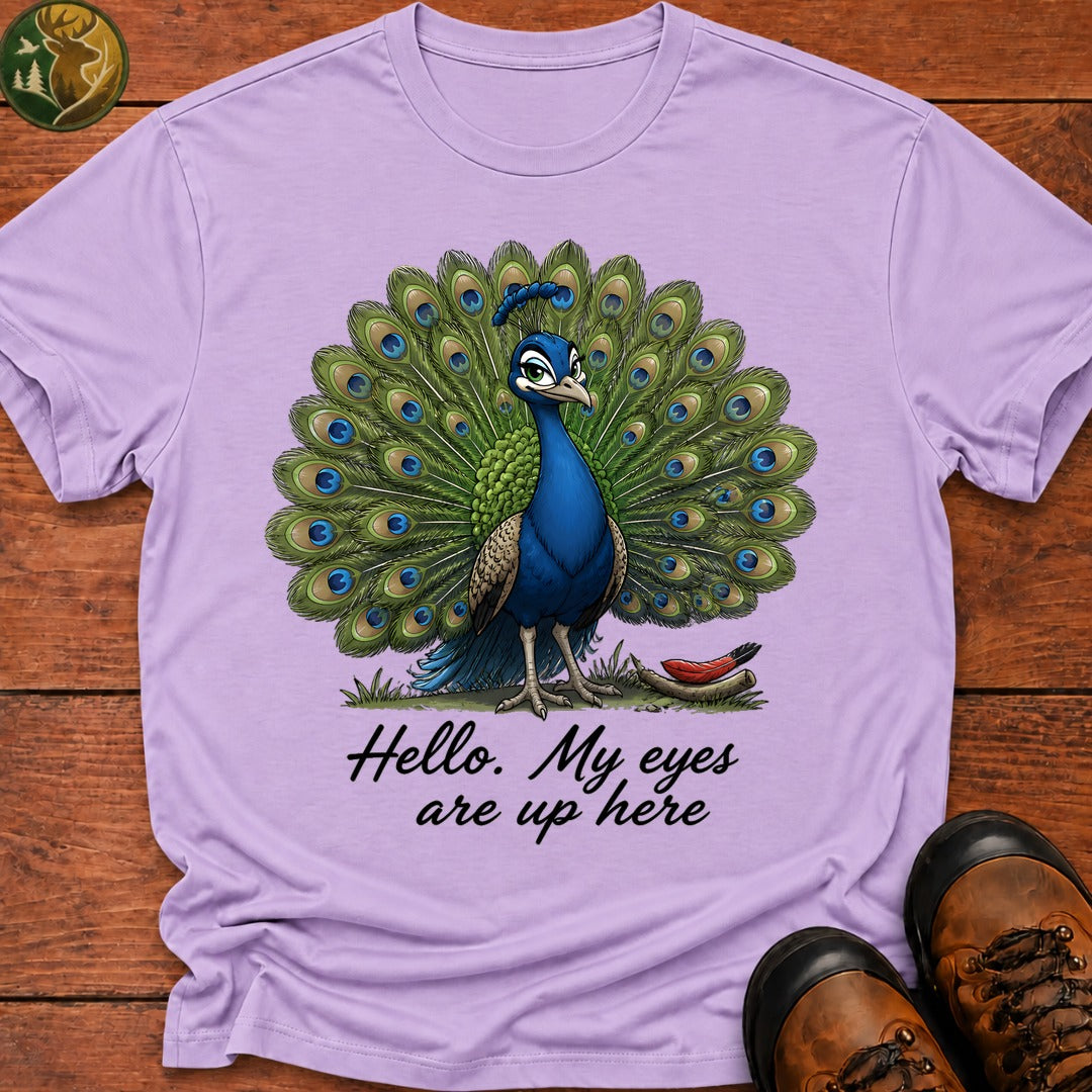 My Eyes Are Up Here T Shirt - Orchid