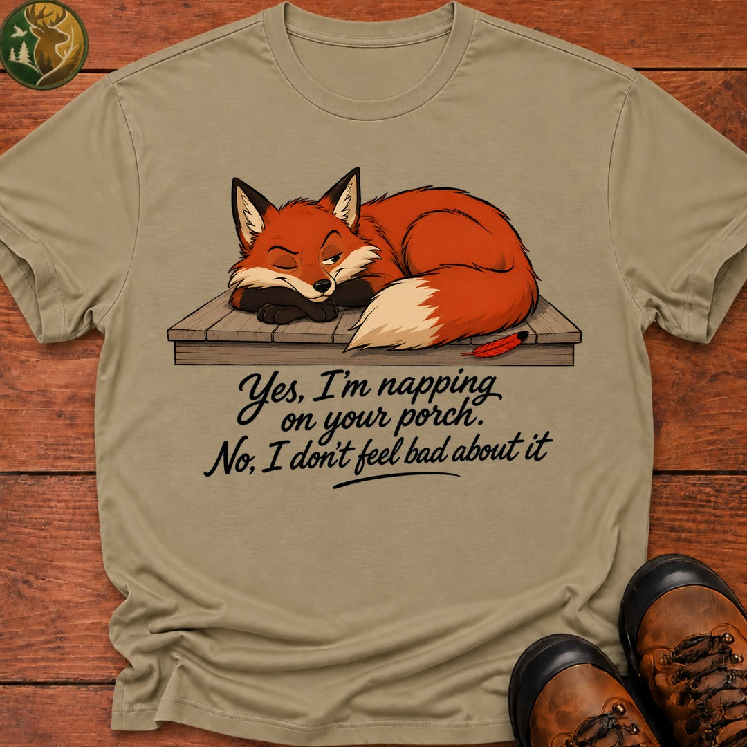 Napping On Your Porch T Shirt - Khaki
