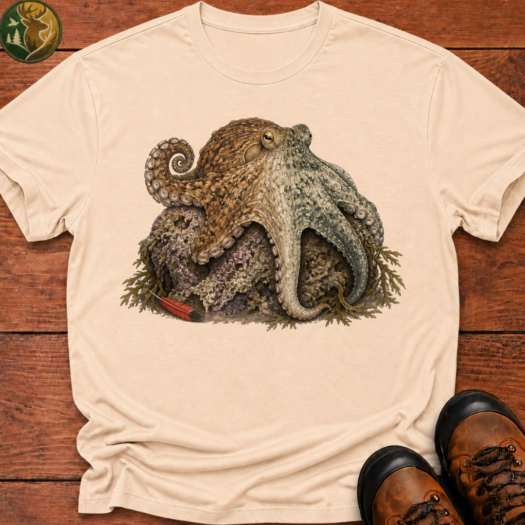 Octopus Camauflage T Shirt - Ivory