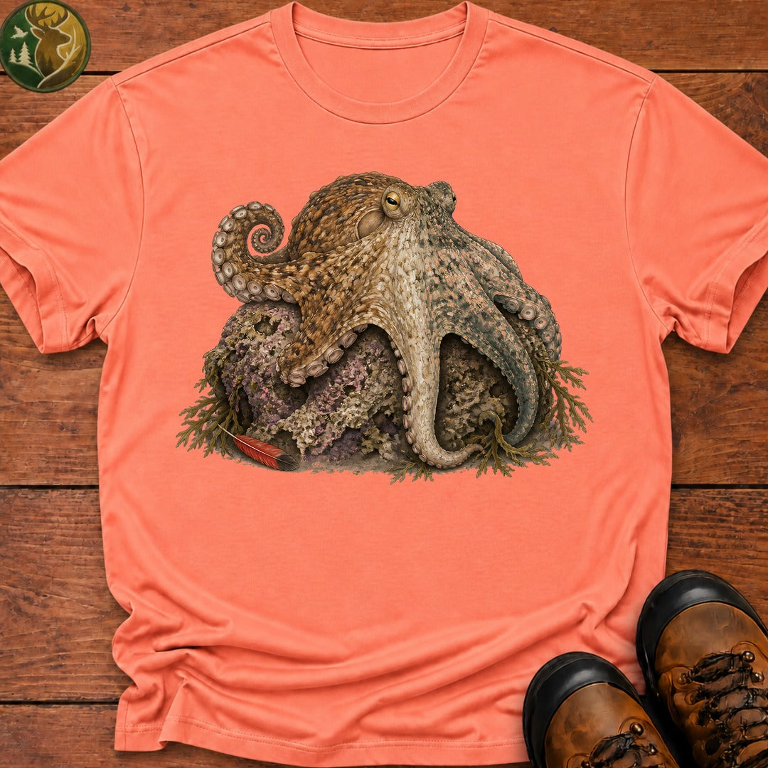 Octopus Camauflage T Shirt - Melon