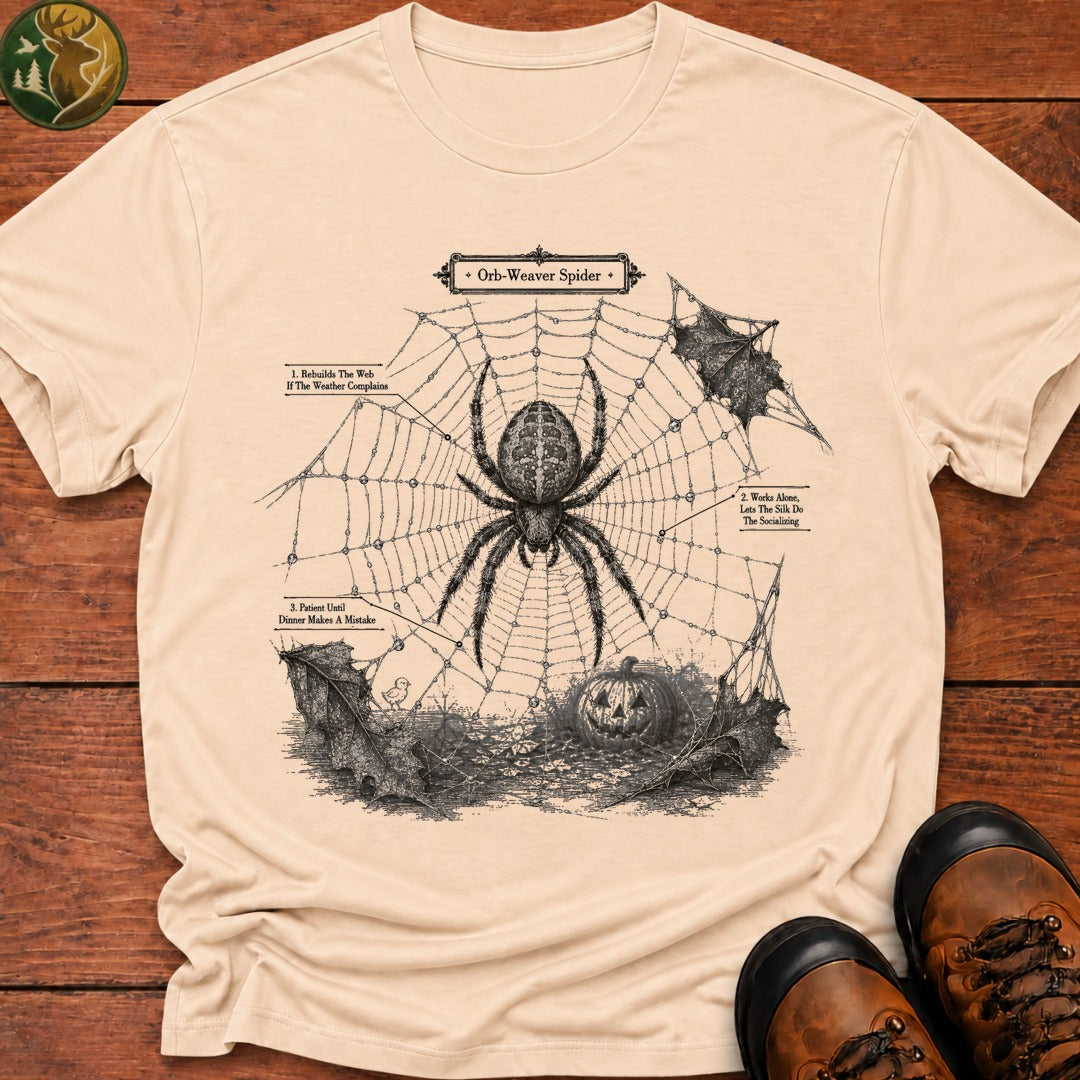 Orb Weaver Halloween Field Guide T Shirt - Ivory