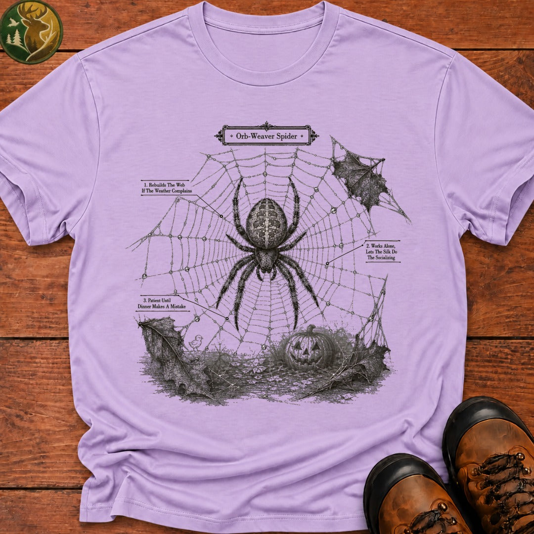 Orb Weaver Halloween Field Guide T Shirt - Orchid