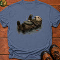 Otter And Oysters T Shirt - Blue Jean