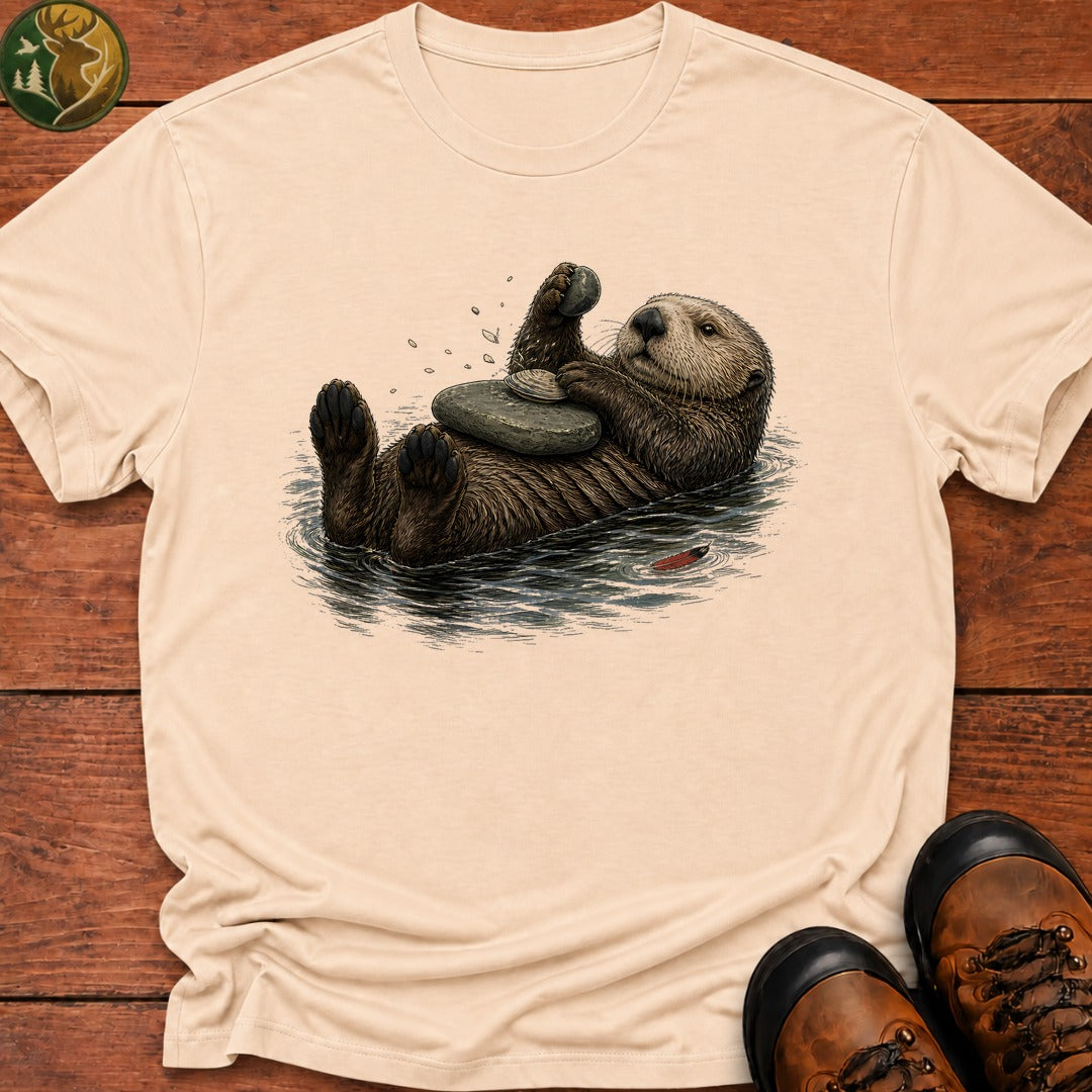 Otter And Oysters T Shirt - Ivory