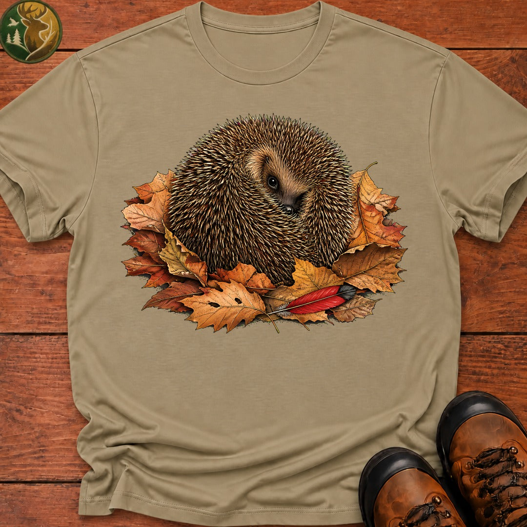 Peek A Boo Hedgehog T-Shirt - Khaki