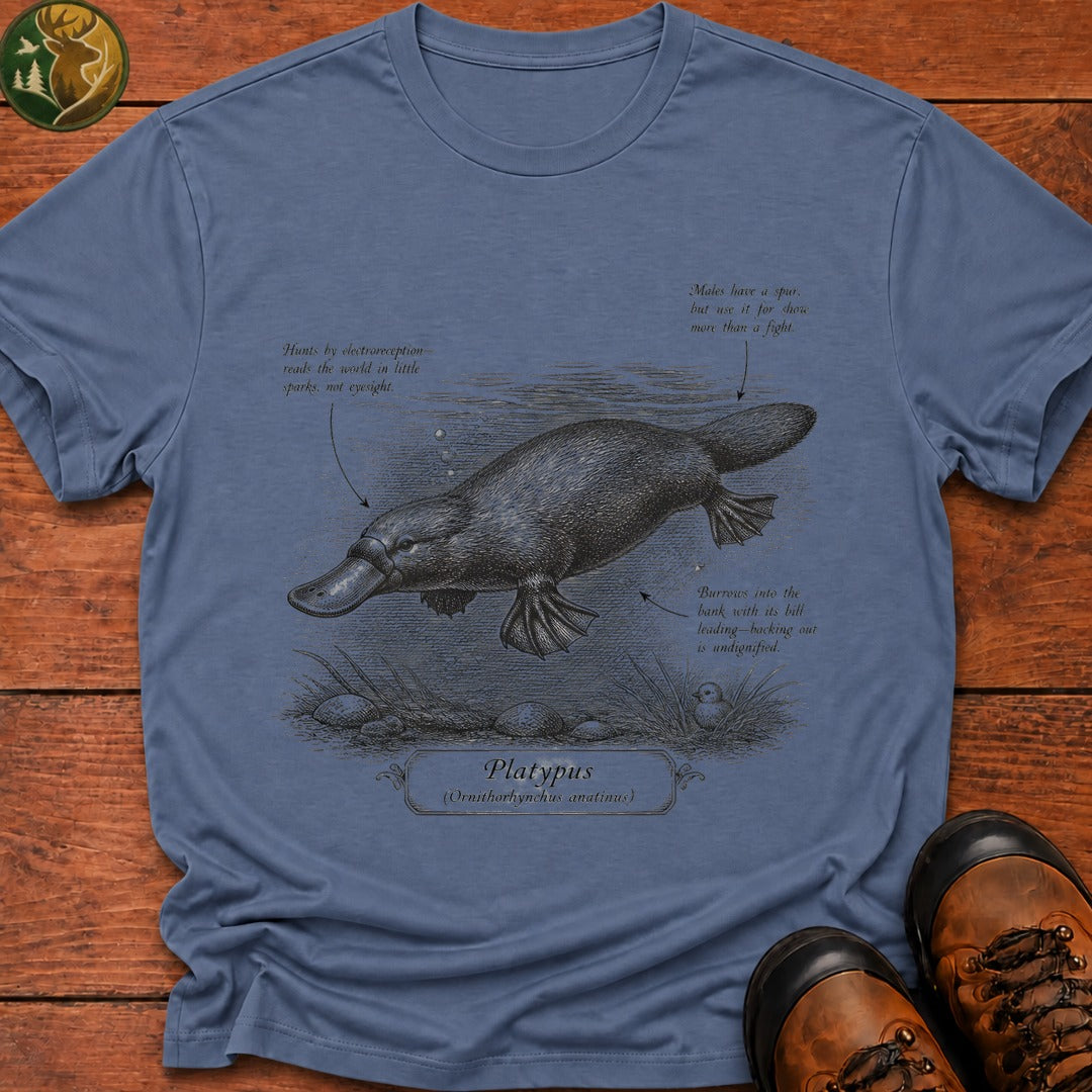 Platypus Field Guide T Shirt - Blue Jean
