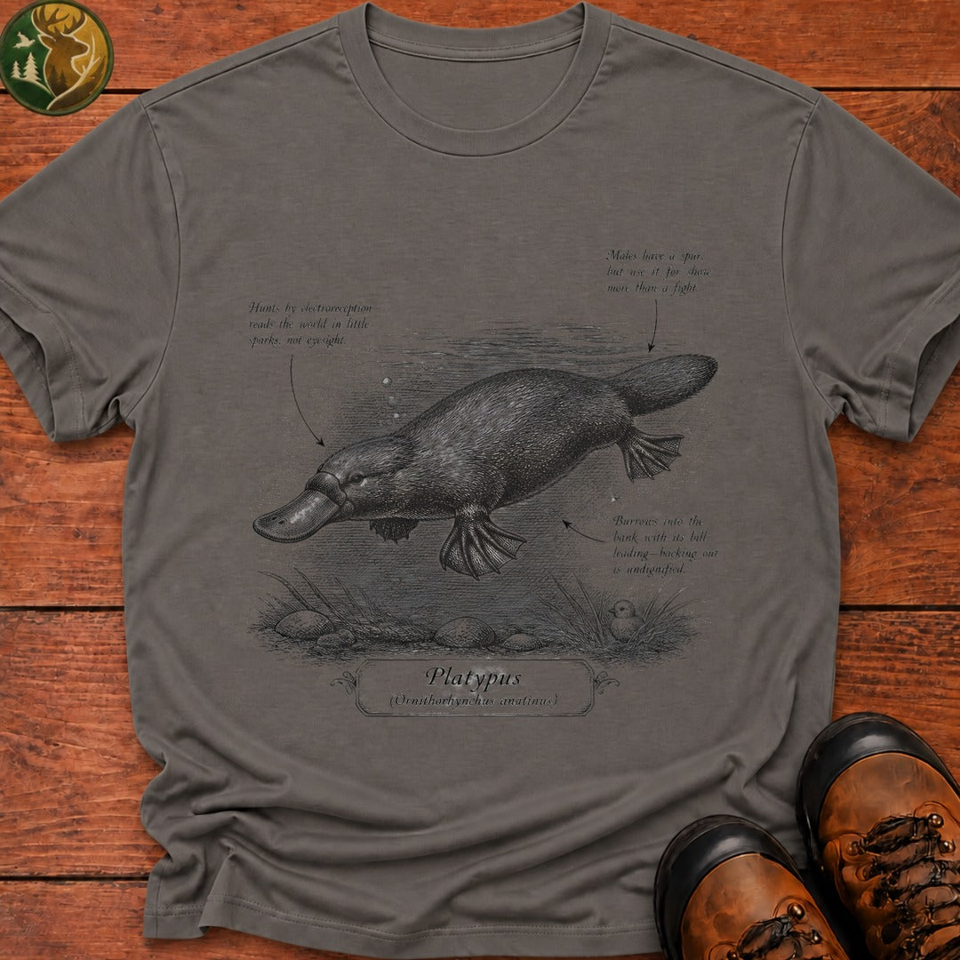 Platypus Field Guide T Shirt - Grey